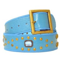 Belt - Jeweled Studded Belt  - Blue Color - BLT-CB17925BL