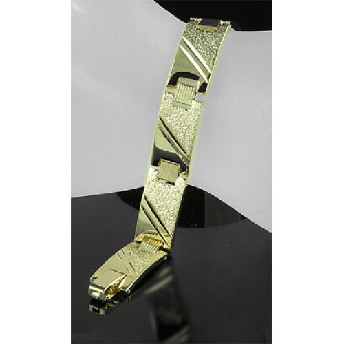 14K Gold Plating Chain Bracelet w/ Fold Closure - BR-YI402D