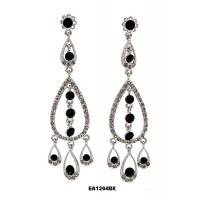 Chandelier Crystal Earrings - Black - ER-EA1264BK