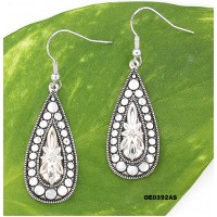 12-pair Western Style Texture Tear Drop Earrings - ER-OE0392AS