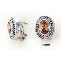 925 Sterling Silver Earrings w/ CZ - Taupez - ER-SV160TP