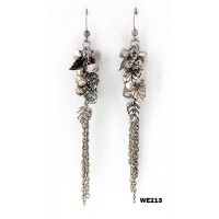 Brass Tone Dangling Sequins Chandelier Earring - ER-WE213