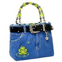 Denim Jean Purse W/ Belt & Key Chain/Frog - BG-BJ114M ( BG-ABJ14M )