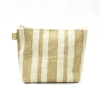 Jute Cosmetic Purses: Multi Stripes - CM-JTP105