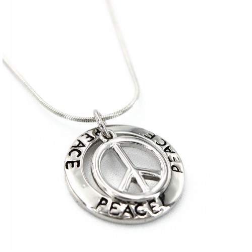 Loop w/ Peace Sign Necklaces - NE-11515