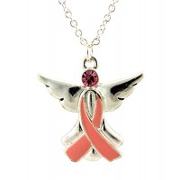 Necklace - Necklace Pink Ribbon Charm - Pink - NE-ON0791ASPNK