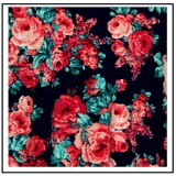 Tunics Tops with 3/4 Sleeves, Roses – Navy Blue