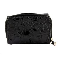 Tri-Fold Wallet - Croc Embossed - Black - WL-197AL-BK