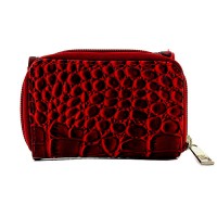 Tri-Fold Wallet - Croc Embossed - Red - WL-197AL-RD