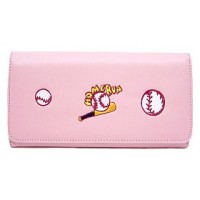 Wallet - Embroidered Baseball Theme - Pink - WL-EBB030WBPK