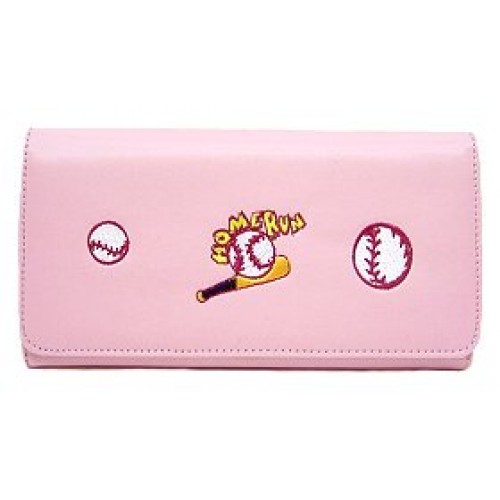 Wallet - Embroidered Baseball Theme - Pink - WL-EBB030WBPK