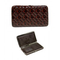 Wallet - Flat Wallet - Shinny Embossed Hearts - Brown- WL-HF7060BN